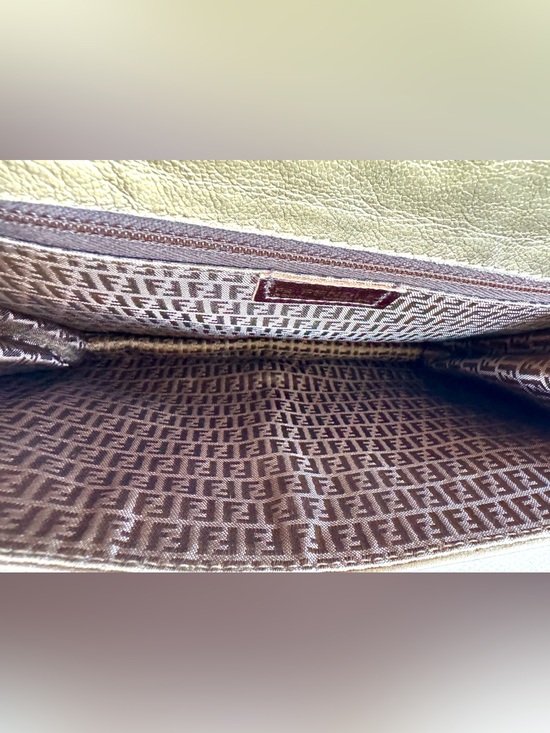 FENDI Vintage Fendi Metallic Woven Leather 2-Way Shoulder Crossbody Bag